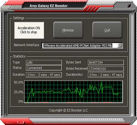 Ares Galaxy EZ Booster网络加速工具
