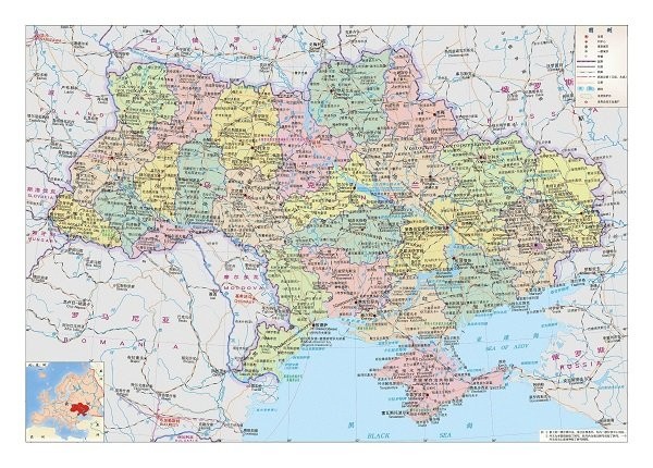 乌克兰地图高清版大地图 乌克兰地图中文版全图
